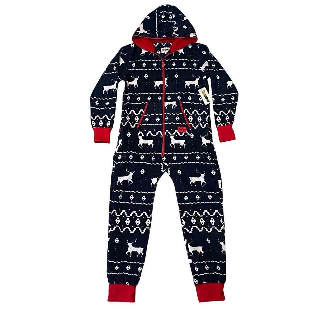 Tipsy Elves jumpsuit Sz M Blue Fair Isle